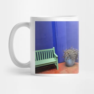 MAJORELLE GARDEN MARRAKECH; TRANQUIL SEAT AMID THE CITY CHAOS Mug